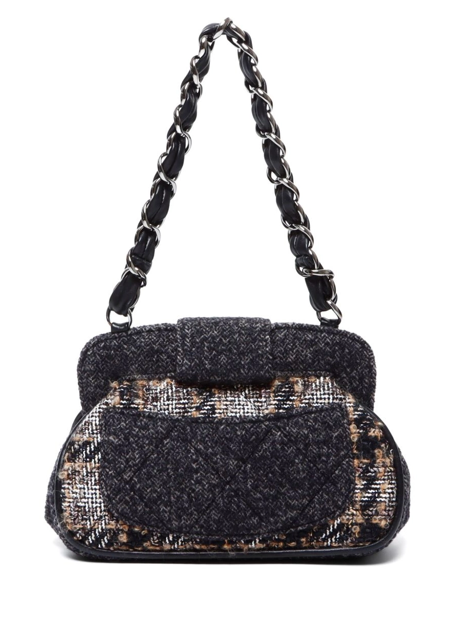 Affordable HOT SALE Women CHANEL shoulder bag tweed 2000 CC 0428